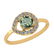 Certified 0.68 Ctw Green Amethyst And Diamond I1/I2 14K