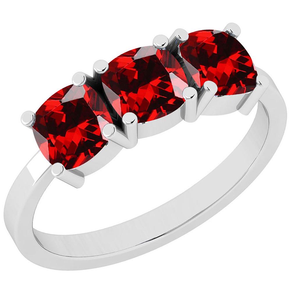 Certified 3.00 Ctw Garnet 14K Gold White Solitaire Ring: Certified 3.00 Ctw Garnet 14K Gold White Solitaire Ring **|**|** Center Stone Approx Weight: 3.00 Ctw (3 Pcs Cushion) Center Stone Color: Garnet Center Stone Setting: Prong Metal Approx Weight: 2.20 G