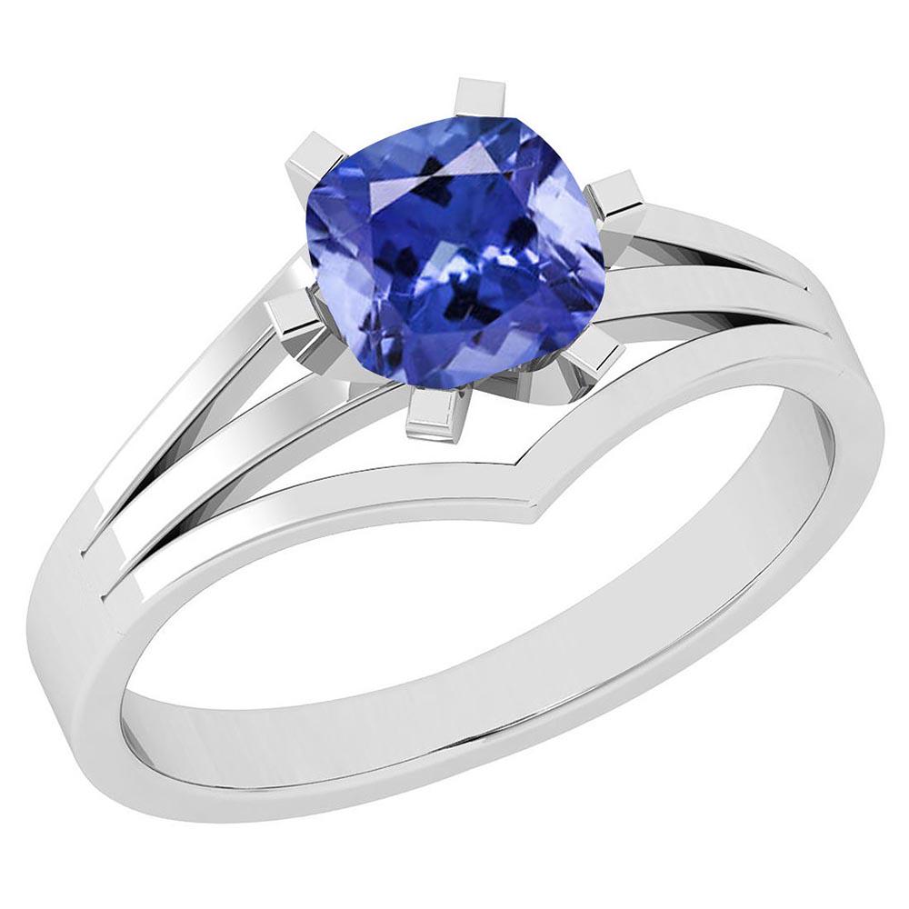 Certified 1.00 Ctw Tanzanite 14K White Gold Solitaire R: Certified 1.00 Ctw Tanzanite 14K White Gold Solitaire Ring **|**|** Center Stone Approx Weight: 1.00 Ctw (1Pcs Cushion) Center Stone Color: Tanzanite Center Stone Setting: Prong Metal Approx Weight: 2