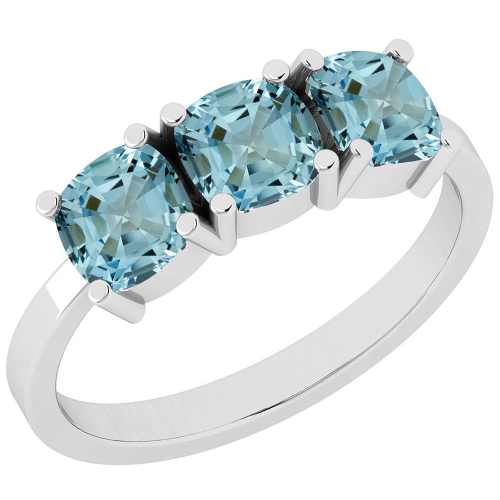 Certified 3.00 Ctw Blue Topaz 14K Gold White Solitaire: Certified 3.00 Ctw Blue Topaz 14K Gold White Solitaire Ring **|**|** Center Stone Approx Weight: 3.00 Ctw (3 Pcs Cushion) Center Stone Color: Blue Topaz Center Stone Setting: Prong Metal Approx Weight