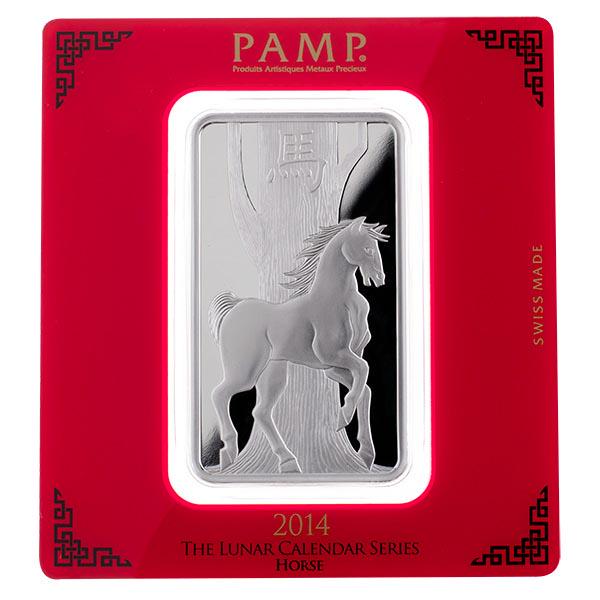 PAMP Suisse Silver Bar 100 Gram - 2014 Horse Design: PAMP Suisse Silver Bar 100 Gram - 2014 Horse Design **|**|** PAMP Suisse Silver Bar 100 Gram - 2014 Horse Design #TSD96554