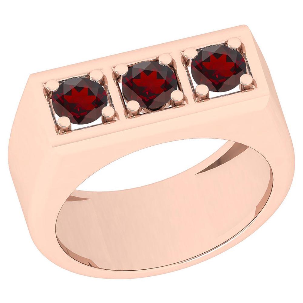 Certified 0.30 Ctw Garnet (3 Stone) Solitaire Ring 14K: Certified 0.30 Ctw Garnet (3 Stone) Solitaire Ring 14K Rose Gold **|**|** Color Stone Approx Weight: 0.30 Ctw (3 Pcs Round)Center Stone Color: Garnet Stone Setting: Prong Metal Approx Weight: 3.10 Gra