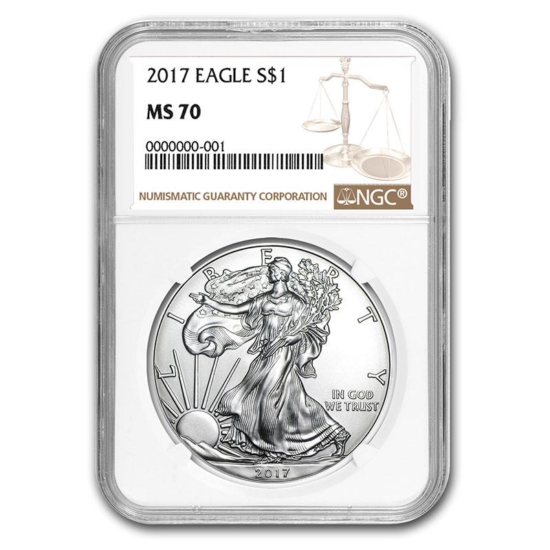 Certified Uncirculated Silver Eagle 2017 MS70 NGC: Certified Uncirculated Silver Eagle 2017 MS70 NGC **|**|** Certified Uncirculated Silver Eagle 2017 MS70 NGC #TSD49437