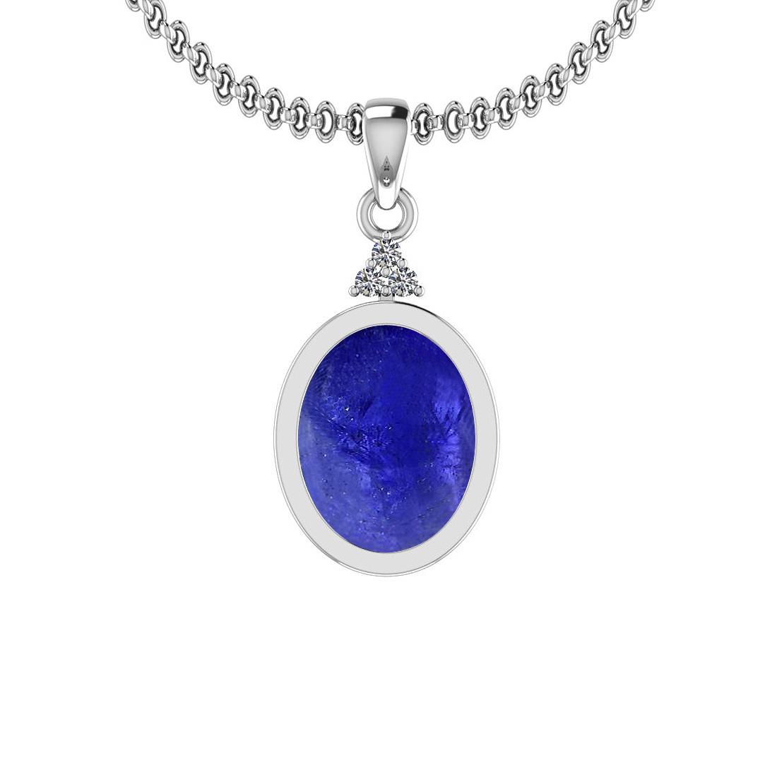 Certified 4.01 Ct VS/SI1 Tanzanite And Diamond 14K Whit: Certified 4.01 Ct VS/SI1 Tanzanite And Diamond 14K White Gold Pendant **|**|** Color Stone Approx Weight: 3.96 Ctw (1 pcs Oval Cab) Center Stone Color: Tanzanite Center Stone Setting: Bezel Side Stone