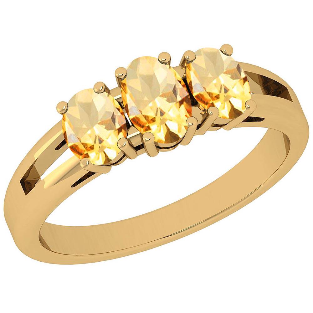 Certified 0.85 Ctw Citrine (3Stone) Prong Set 14K Yello: Certified 0.85 Ctw Citrine (3Stone) Prong Set 14K Yellow Gold Solitaire Ring **|**|** Center Stone Approx Weight: 0.85 Ctw (3Pcs Oval) Center Stone Color: Citrine Center Stone Setting: Prong Metal App