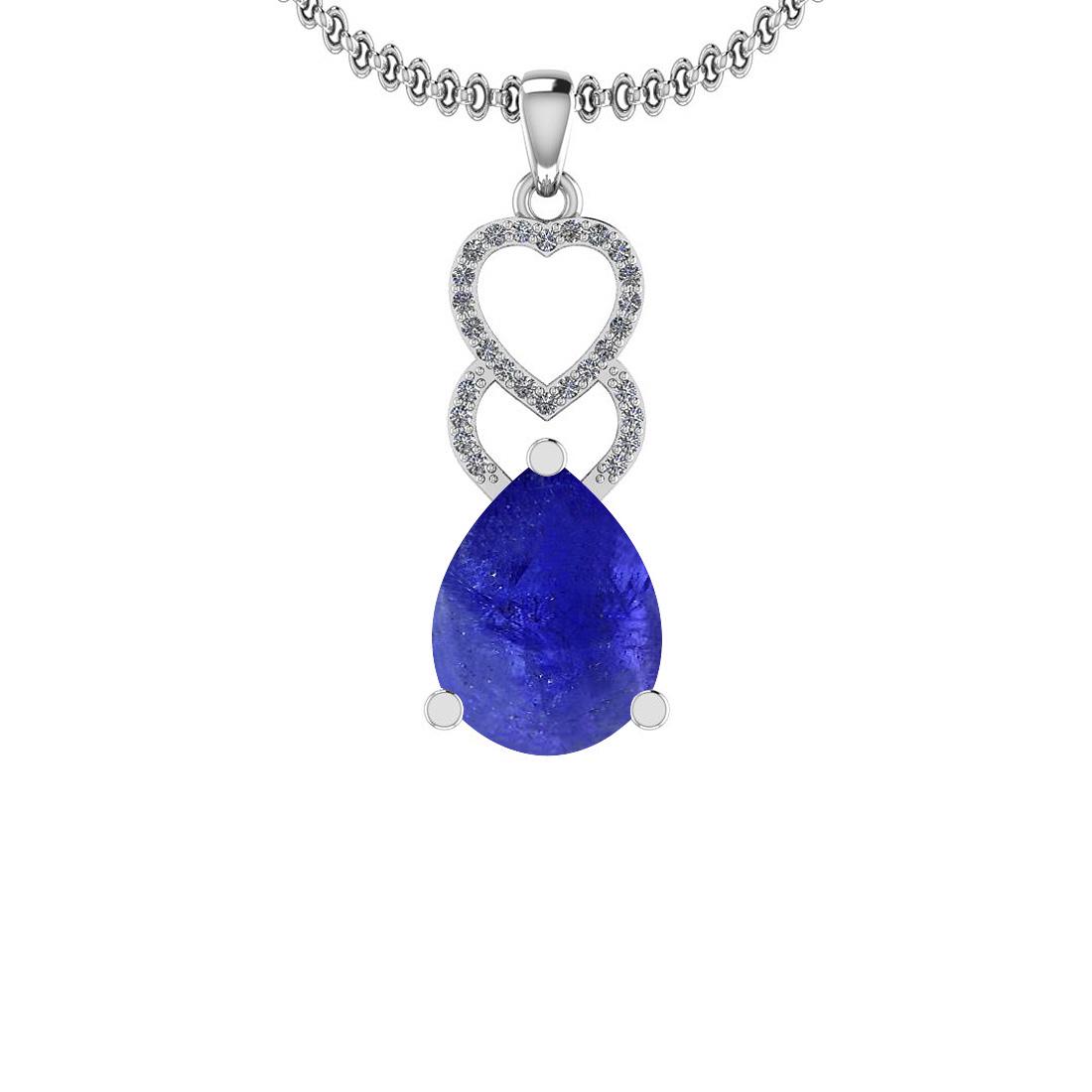 Certified 7.99 Ctw VS/SI1 Tanzanite and Diamond 14K Whi: Certified 7.99 Ctw VS/SI1 Tanzanite and Diamond 14K White Gold Pendant **|**|** Color Stone Approx Weight: 7.85 Ctw (1 pcs Pear Cab) Center Stone Color: Tanzanite Center Stone Setting: Prong Side Ston
