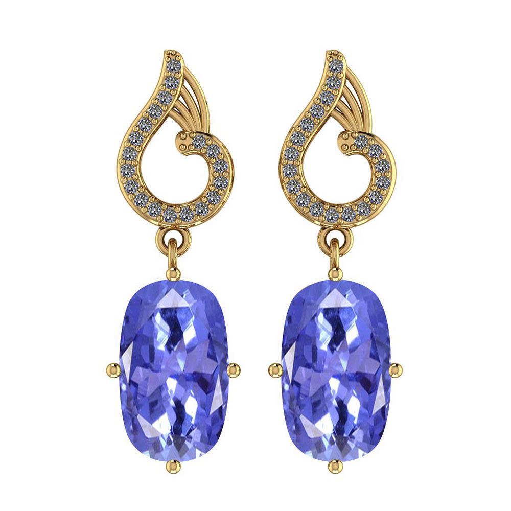 Certified 4.01 Ctw VS/SI1 Tanzanite and Diamond 14K Yel: Certified 4.01 Ctw VS/SI1 Tanzanite and Diamond 14K Yellow Gold Earrings **|**|** Color Stone Approx Weight: 3.92 Ctw (2 pcs Cussion) Center Stone Color: Tanzanite Center Stone Setting: Prong Side Sto