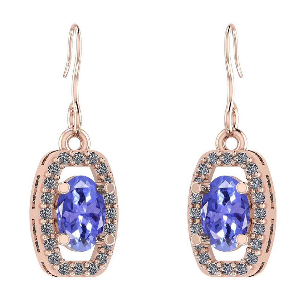 Certified 0.90 Ctw Tanzanite And Diamond I1/I2 10K Rose: Certified 0.90 Ctw Tanzanite And Diamond I1/I2 10K Rose Gold Wire Hook Earrings **|**|** Color Stone Approx Weight: 0.70 Ctw (2Pcs Oval) Center Stone Color: Tanzanite Color Stone Setting: Prong Side S
