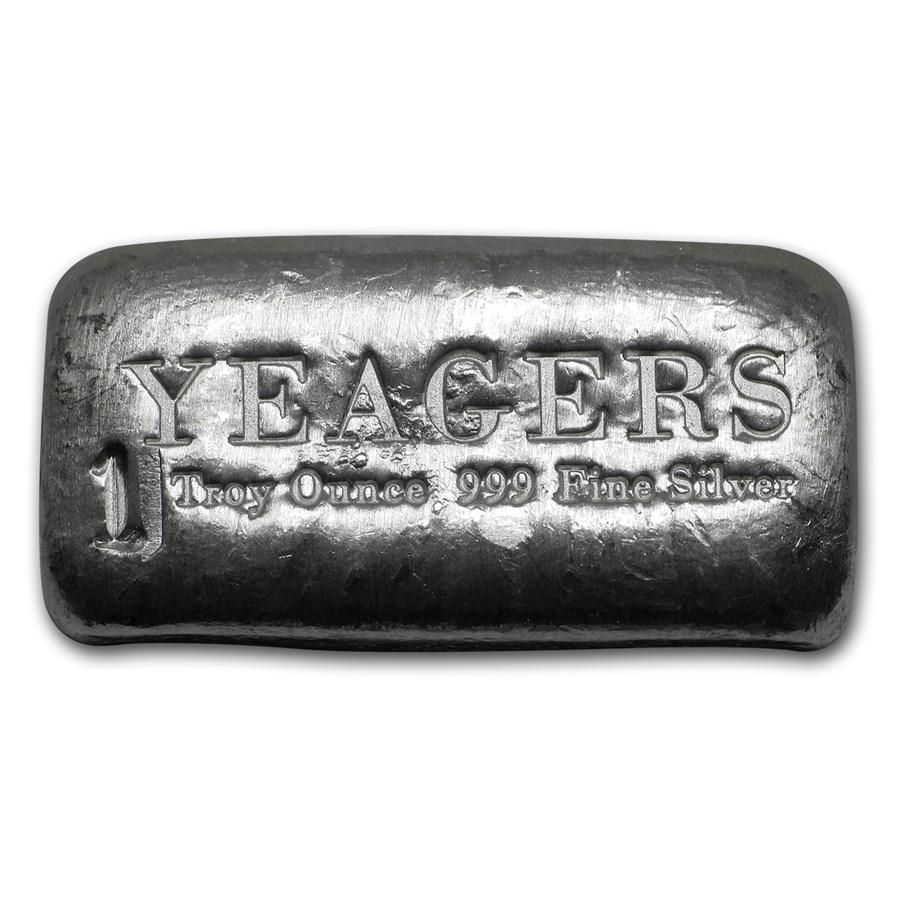 1 oz Silver Bar - Yeager Poured Silver (Bare Bones Bull: 1 oz Silver Bar - Yeager Poured Silver (Bare Bones Bullion) **|**|** 1 oz Silver Bar - Yeager Poured Silver (Bare Bones Bullion) #TSD73445