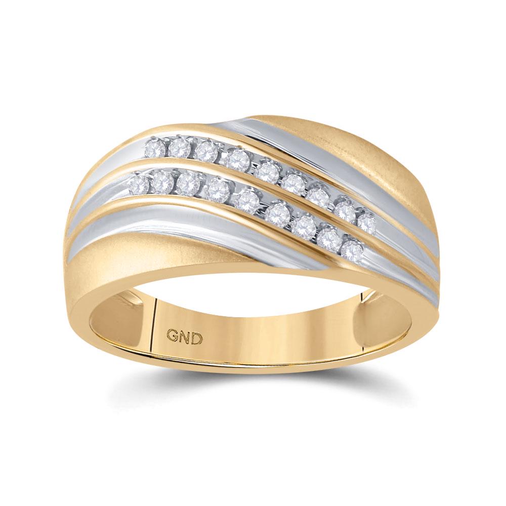 10kt Yellow Gold Mens Round Diamond Wedding Band Ring 1: 10kt Yellow Gold Mens Round Diamond Wedding Band Ring 1/4 Cttw **|**|** Metal Type: 10kt Yellow Gold ; Item Number: 26573 ; Style: Bands ; Ring Size: Ring size selectable ; Carats Total Weight *: 1/4