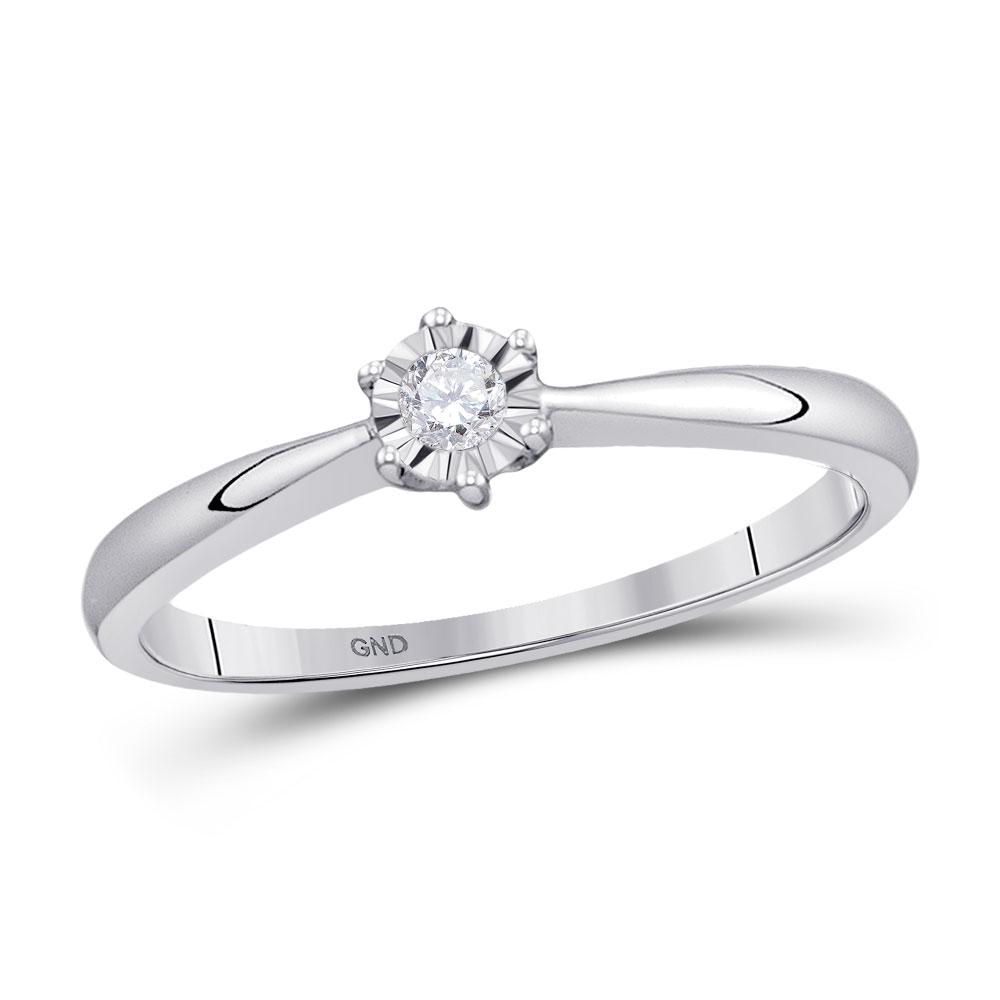 10kt White Gold Round Diamond Solitaire Bridal Wedding: 10kt White Gold Round Diamond Solitaire Bridal Wedding Engagement Ring 1/12 Cttw **|**|** Metal Type: 10kt White Gold ; Item Number: 114198 ; Style: Solitaires ; Ring Size: Ring size selectable ; Cara