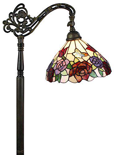 TIFFANY STYLE ROSES READING FLOOR LAMP 62 IN: TIFFANY STYLE ROSES READING FLOOR LAMP 62 IN -- TIFFANY STYLE ROSES READING FLOOR LAMP 62 IN #TSD28022