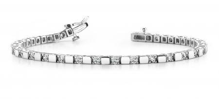 14KT WHITE GOLD 4 CTW G-H VS2/SI1 PRINCESS CUT DIAMOND: 14KT WHITE GOLD 4 CTW G-H VS2/SI1 PRINCESS CUT DIAMOND STRAND TENNIS BRACELET ALL DIAMOND ARE LAB GROWN DIAMOND ) -- 14KT WHITE GOLD 4 CTW G-H VS2/SI1 PRINCESS CUT DIAMOND STRAND TENNIS BRACELET ALL D