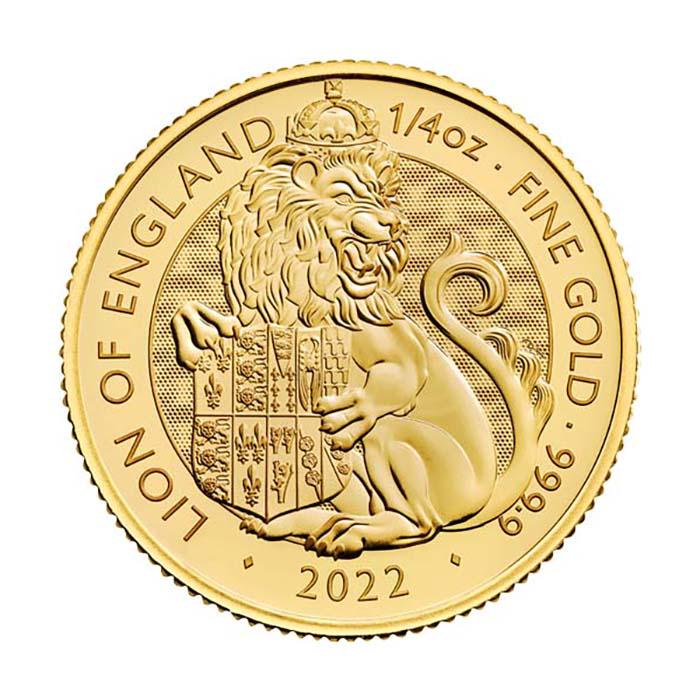 2022 1/4 oz British Gold Coin Tudor Beast Lion of Engla: 2022 1/4 oz British Gold Coin Tudor Beast Lion of England (BU) -- 2022 1/4 oz British Gold Coin Tudor Beast Lion of England (BU) #TSD74027v7