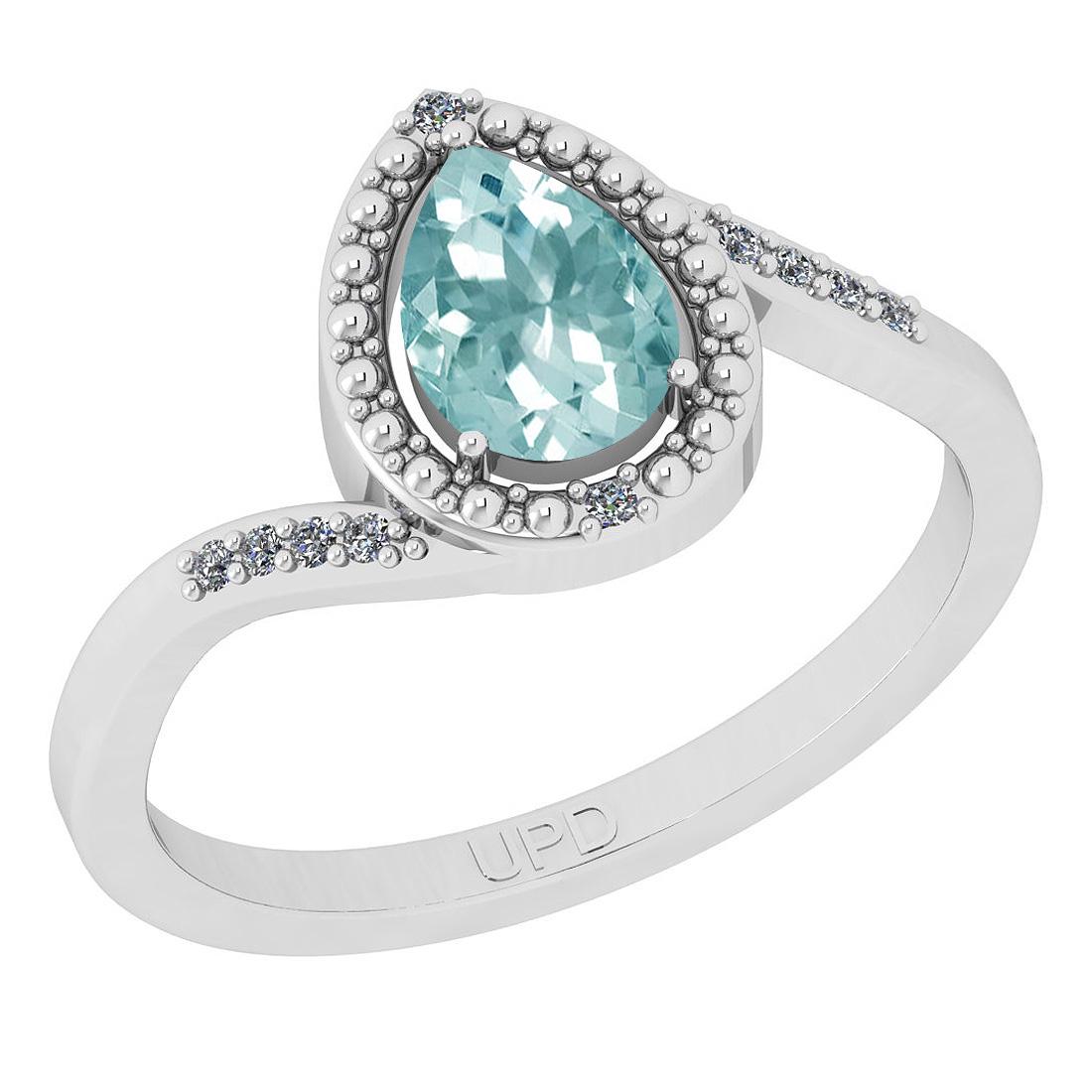 0.65 Ctw SI2/I1 Aquamarine And Diamond 14K White Gold R: 0.65 Ctw SI2/I1 Aquamarine And Diamond 14K White Gold Ring -- Center Stone Weight : 0.60 Ctw (Pear Cut) Center Stone Color :-Aquamarine Center Stone Setting : Prong Side Stone Weight Of Ctw 0.05 Ctw S