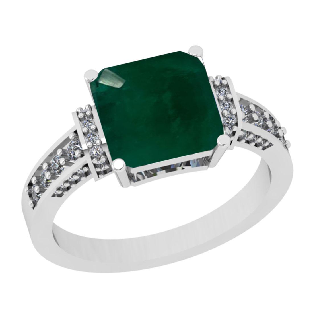 2.55 Ctw VS/SI1 Emerald And Diamond 18K White Gold Enga: 2.55 Ctw VS/SI1 Emerald And Diamond 18K White Gold Engagement Ring -- Center Stone Weight : 2.31 Ctw (1 Psc Emerald Cut ) Center Stone Color : Emerald Center Stone Setting : Prong Side Stone Weight Of