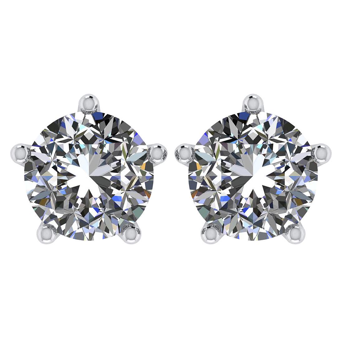 CERTIFIED 0.91 CTW ROUND E/VS1 DIAMOND (LAB GROWN IGI C: CERTIFIED 0.91 CTW ROUND E/VS1 DIAMOND (LAB GROWN IGI Certified DIAMOND SOLITAIRE EARRINGS ) IN 14K YELLOW GOLD -- CERTIFIED 0.91 CTW ROUND E/VS1 DIAMOND (LAB GROWN IGI Certified DIAMOND SOLITAIRE EAR