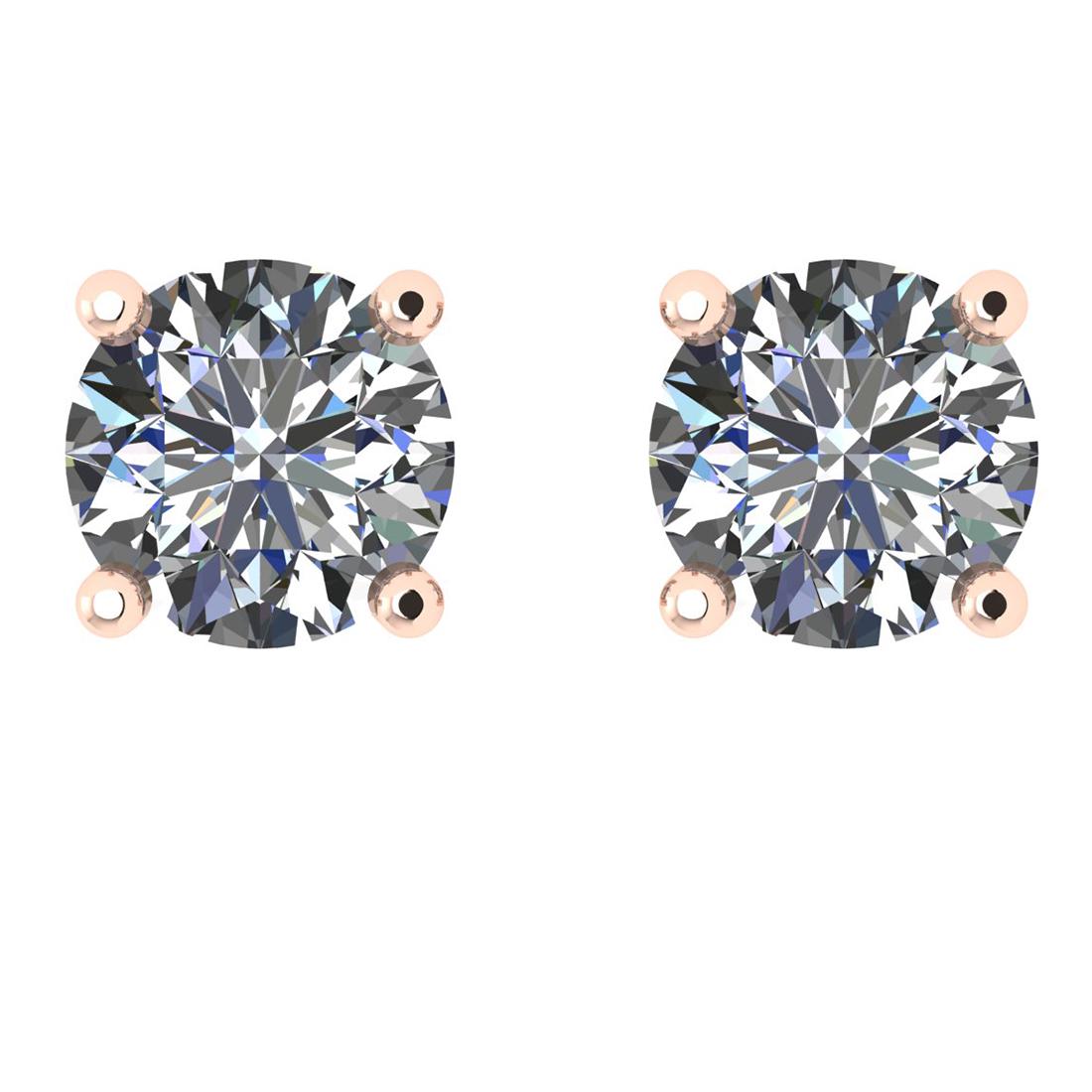 CERTIFIED 1.52 CTW ROUND D/VS1 DIAMOND (LAB GROWN IGI C: CERTIFIED 1.52 CTW ROUND D/VS1 DIAMOND (LAB GROWN IGI Certified DIAMOND SOLITAIRE EARRINGS ) IN 14K YELLOW GOLD -- CERTIFIED 1.52 CTW ROUND D/VS1 DIAMOND (LAB GROWN IGI Certified DIAMOND SOLITAIRE EAR