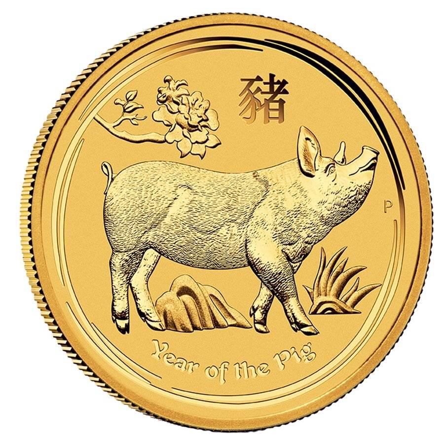 Australian Perth Mint Series II Lunar Gold 1/10th oz 20: Australian Perth Mint Series II Lunar Gold 1/10th oz 2019 Pig -- Australian Perth Mint Series II Lunar Gold 1/10th oz 2019 Pig #TSD76286v7