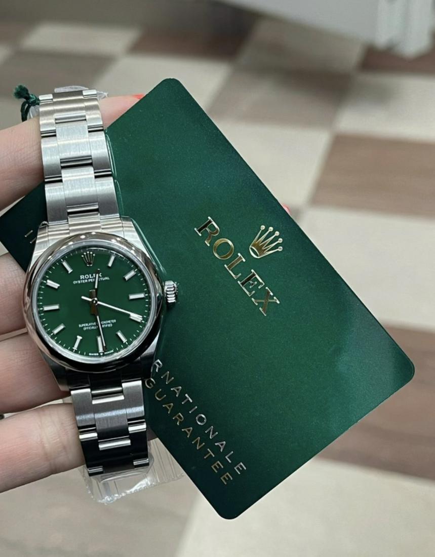 Brand New 31mm Pastel Green Rolex Osyterperpetual Comes: Brand New 31mm Pastel Green Rolex Osyterperpetual Comes with Box & Papers -- Brand New 31mm Pastel Green Rolex Osyterperpetual Comes with Box & Papers #TSD18347v8