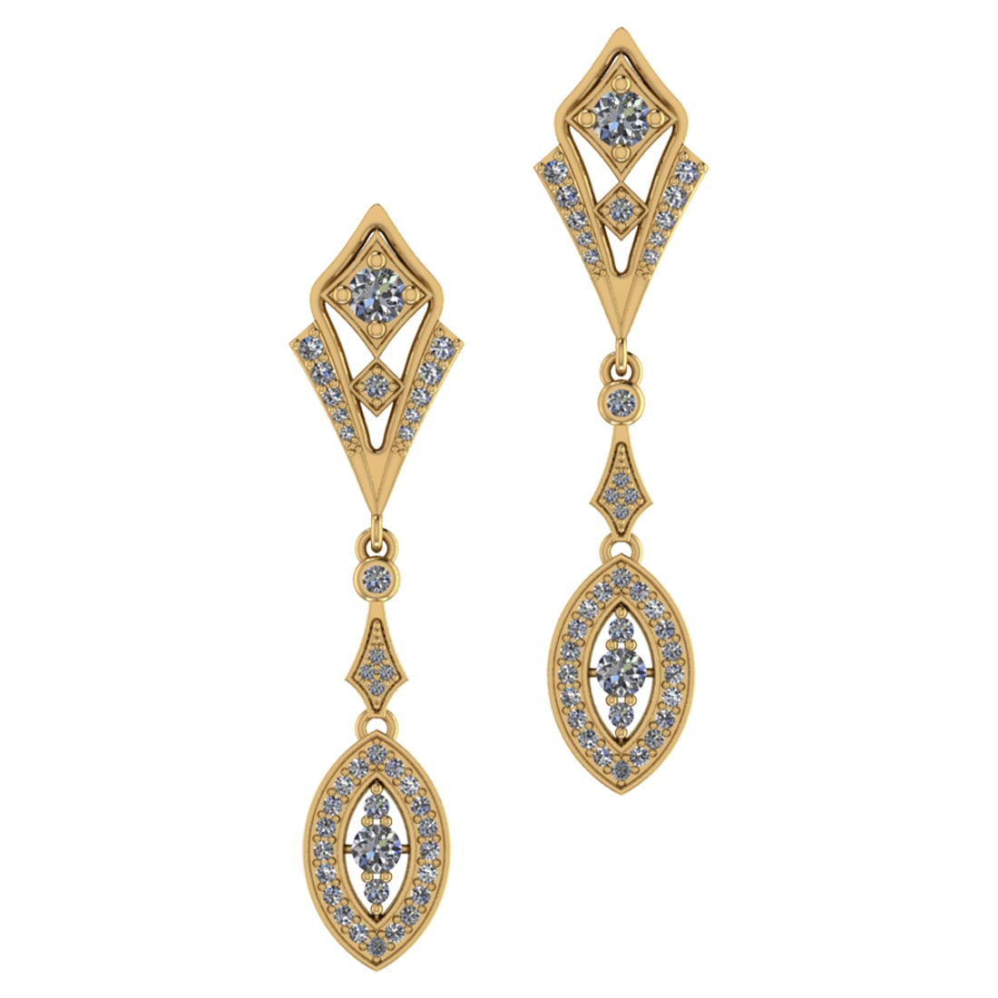 0.76 Ctw VS/SI1 Diamond 14K Yellow Gold Earrings ALL DI: 0.76 Ctw VS/SI1 Diamond 14K Yellow Gold Earrings ALL DIAMOND ARE LAB GROWN -- Total Diamond Weight : 0.76 Ctw ( Round Cut ) Diamond Color :- J-K Clarity :VS/SI1 Stone Setting : Prong Metal Weight : Ap