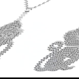5.26 Ctw VS/SI1 Diamond 14K White Gold chinese year of: 5.26 Ctw VS/SI1 Diamond 14K White Gold chinese year of the Monkey Pendant Necklace ALL DIAMOND ARE LAB GROWN -- Total Diamond Weight : 5.26 Ctw (Round Cut) Center Stone Color :- G-H Center Stone Clari