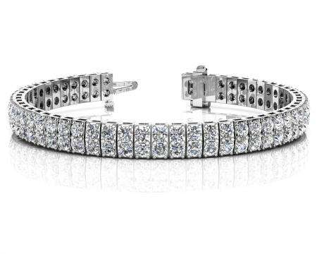14K WHITE GOLD 4 CTW G-H I1/I2 TIMELESS TWO ROW TENNIS: 14K WHITE GOLD 4 CTW G-H I1/I2 TIMELESS TWO ROW TENNIS BRACELET LAB-GROWN DIAMOND -- 14K WHITE GOLD 4 CTW G-H I1/I2 TIMELESS TWO ROW TENNIS BRACELET LAB-GROWN DIAMOND #TSD98934v7