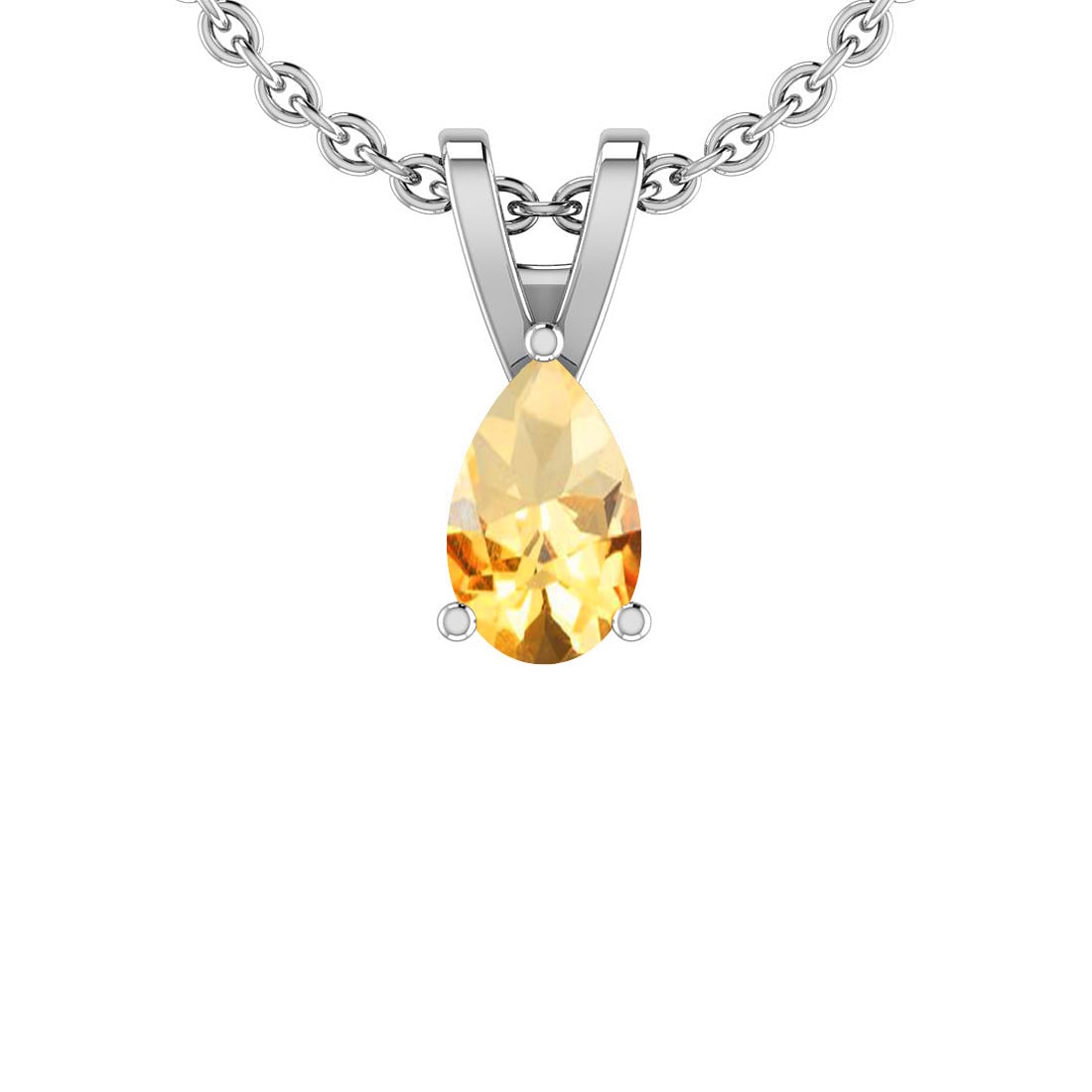 Certified 0.50 Ctw Citrine 10k White Gold Solitaire Pen: Certified 0.50 Ctw Citrine 10k White Gold Solitaire Pendant -- Center Stone Weight : 0.50 Ctw (1Psc Pear ) Center Stone Color :-Citrine Center Stone Setting : Prong Metal Weight : Approx 1.20 Gram 10k