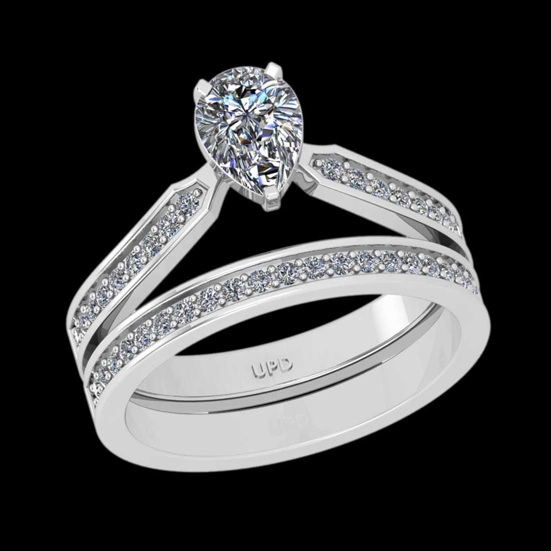 1.02 Ctw SI2/I1 Diamond 10K White Gold Engagement set R: 1.02 Ctw SI2/I1 Diamond 10K White Gold Engagement set Ring -- Center Diamond Weight : 0.70 Ctw (Pear Cut) Center Diamond Color :-J-K Setting : Prong Side Weight Of Ctw 0.32 Ctw Color : J-K Clarity : S