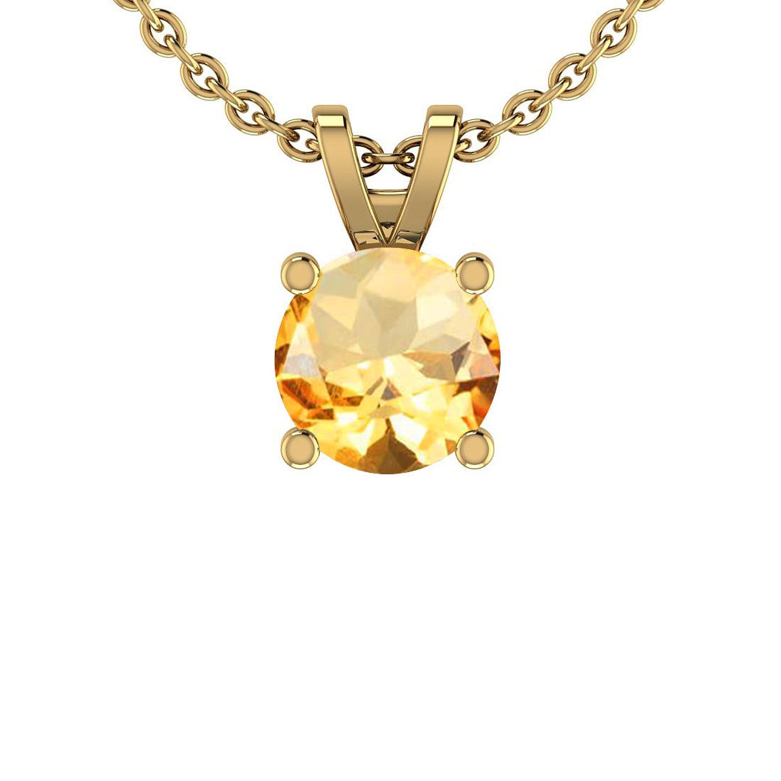 Certified 1.00 Ctw Citrine 10k Yellow Gold Solitaire Pe: Certified 1.00 Ctw Citrine 10k Yellow Gold Solitaire Pendant -- Center Stone Weight : 1.00 Ctw (1Psc Round ) Center Stone Color :-Citrine Center Stone Setting : Prong Metal Weight : Approx 1.10 Gram 1