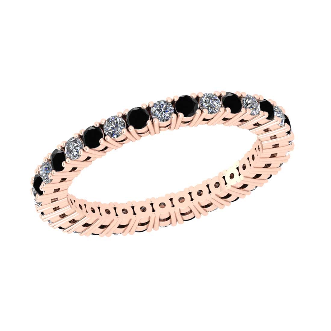 1.60 Ctw i2/i3 Treated Fancy Black And White Dimaond 14: 1.60 Ctw i2/i3 Treated Fancy Black And White Dimaond 14K Rose Gold Entity Band Ring -- Color Diamond Weight : 0.80 Ctw ( Round cut) Diamond Color : Treated Fancy Black Dimaond Center Clarity : i2/i3 C