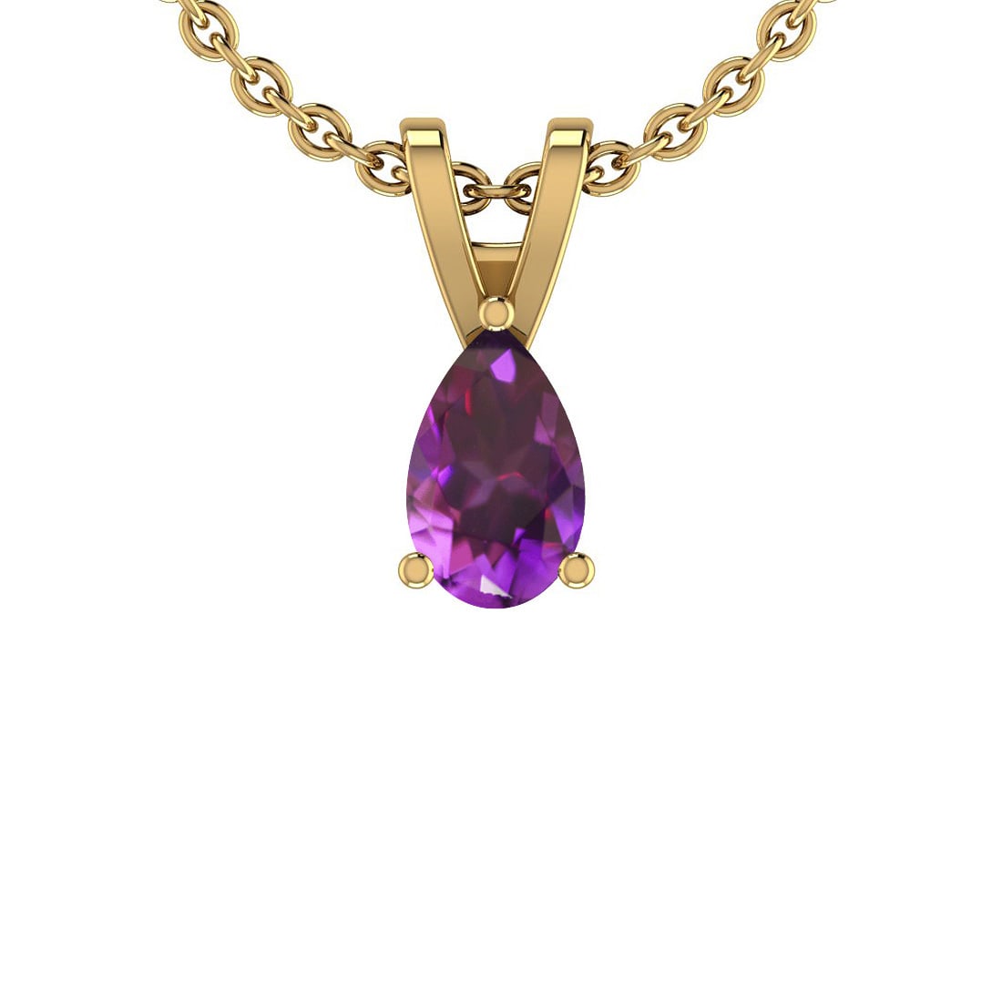 Certified 0.50 Ctw Amethyst 10k Yellow Gold Solitaire P: Certified 0.50 Ctw Amethyst 10k Yellow Gold Solitaire Pendant -- Center Stone Weight : 0.50 Ctw (1Psc Pear ) Center Stone Color :-Amethyst Center Stone Setting : Prong Metal Weight : Approx 1.20 Gram 