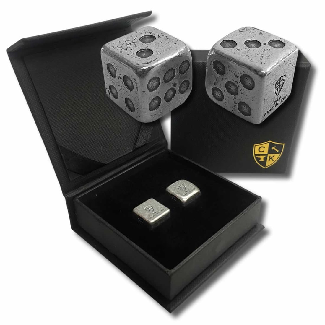 Silver Dice Pair of .999 Fine Silver Handcrafted Gaming: Silver Dice Pair of .999 Fine Silver Handcrafted Gaming Dice with Box -- Silver Dice Pair of .999 Fine Silver Handcrafted Gaming Dice with Box #TSD28575v8