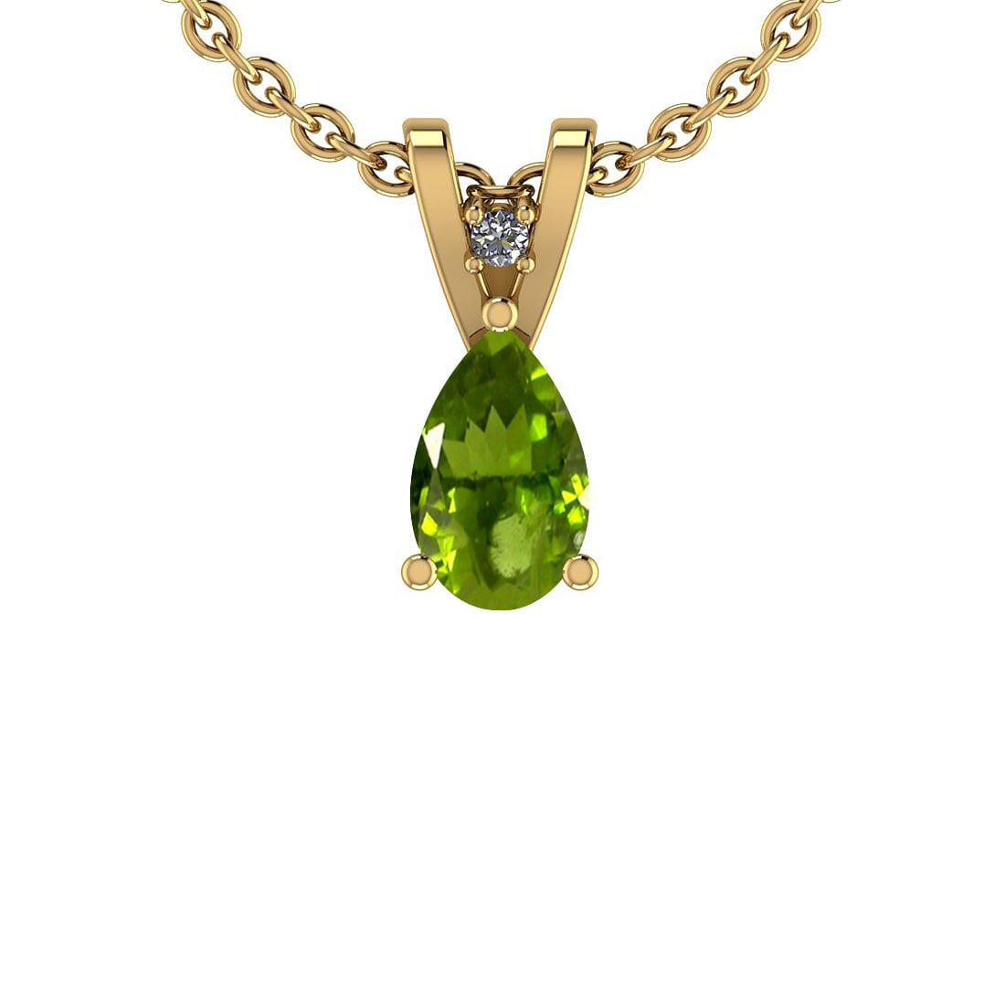 Certified 2.23 Ctw i2/i3 Peridot And Diamond 10k Yellow: Certified 2.23 Ctw i2/i3 Peridot And Diamond 10k Yellow Gold Solitaire Pendant -- Center Stone Weight : 2.18 Ctw (1Psc Pear ) Center Stone Color :-Peridot Stone Setting : Prong Side Stone Weight Of Ct