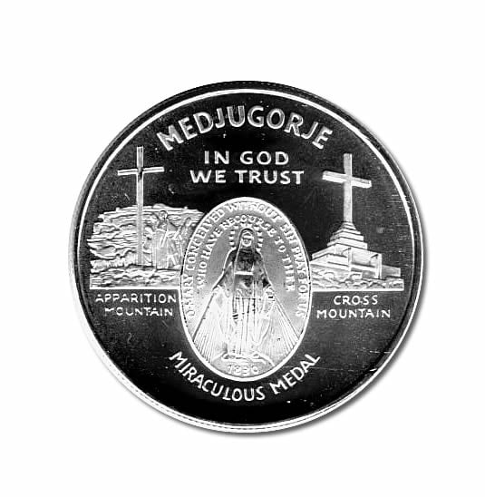 Silver Bullion 1 oz Round - Medjugorjes Apparitions Of: Silver Bullion 1 oz Round - Medjugorjes Apparitions Of Mary -- Silver Bullion 1 oz Round - Medjugorjes Apparitions Of Mary #TSD42519v8