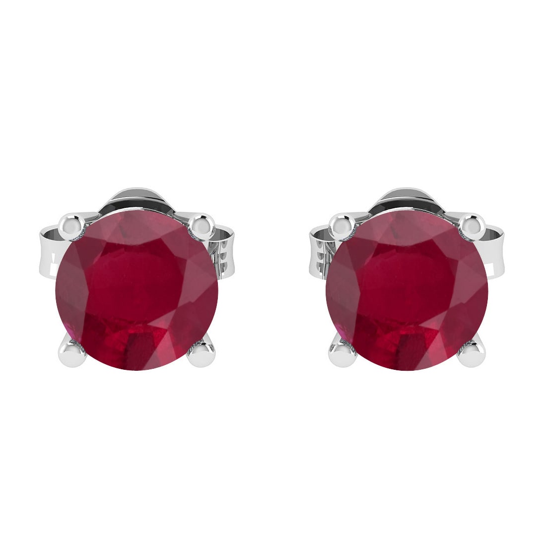Certified 0.50 Ctw Ruby 14K White Gold Stud Earrings: Certified 0.50 Ctw Ruby 14K White Gold Stud Earrings -- Center Stone Approx Weight: 0.50 Ctw (Round Cut) Center Stone Color: Ruby Stone Setting: Prong Metal Approx Weight: 1.70 Gram 14K White Gold Stu