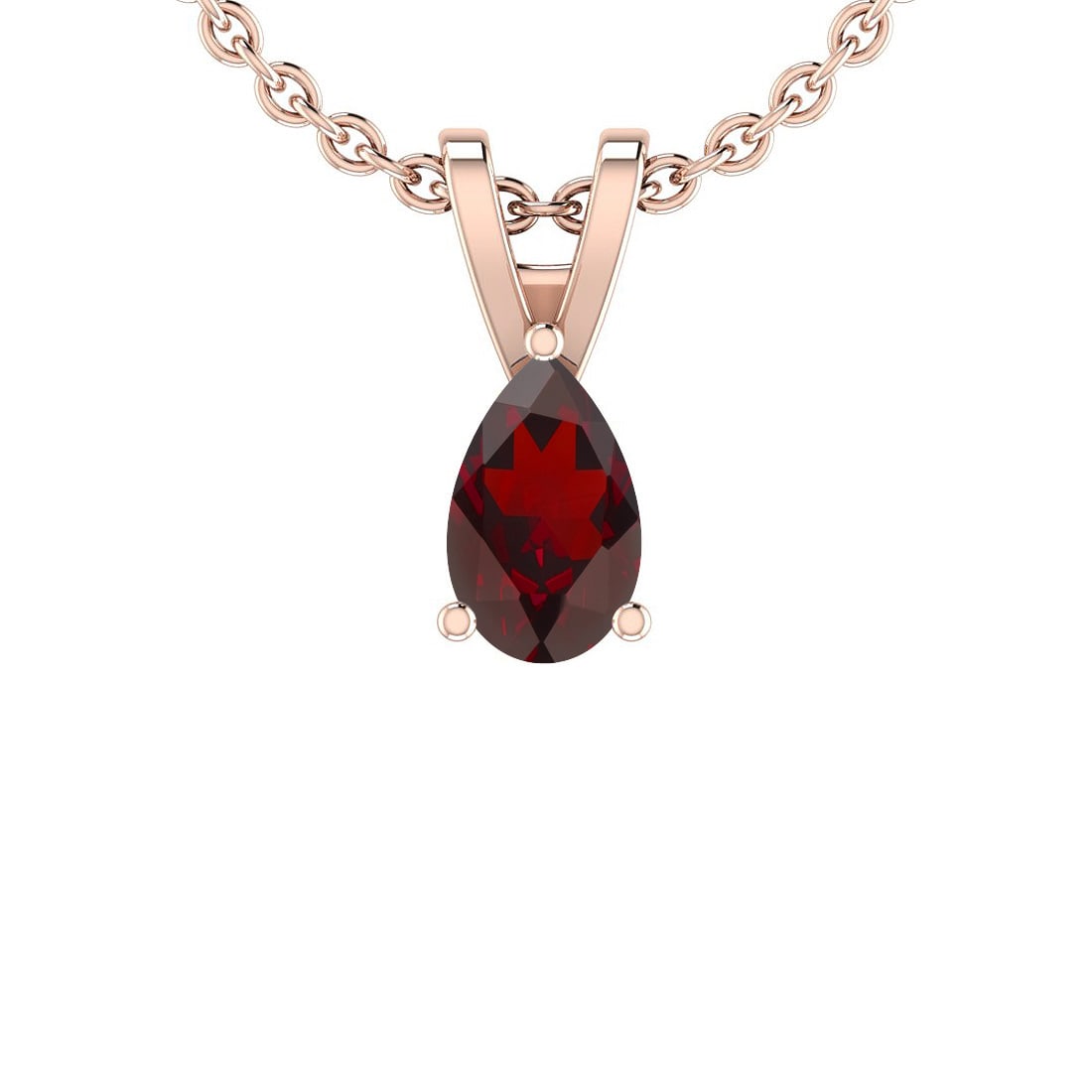 Certified 0.50 Ctw Garnet 10k Rose Gold Solitaire Pendant: Certified 0.50 Ctw Garnet 10k Rose Gold Solitaire Pendant -- Center Stone Weight : 0.50 Ctw (1Psc Pear ) Center Stone Color :-Garnet Center Stone Setting : Prong Metal Weight : Approx 1.20 Gram 10k Ro