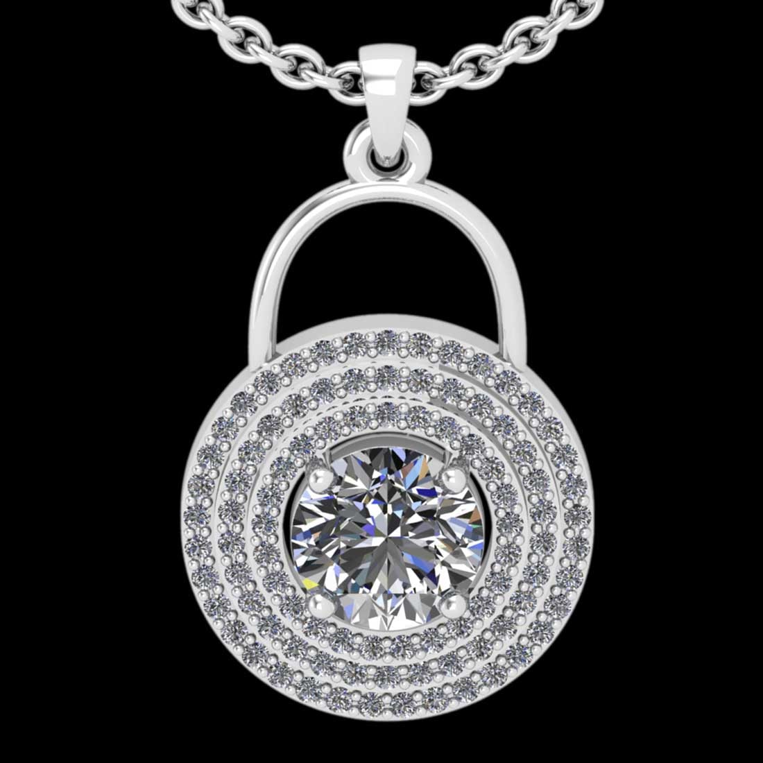 1.71 CtwVS/SI1 Diamond 14K White Gold Necklace (ALL DIAMOND ARE LAB GROWN ): 1.71 CtwVS/SI1 Diamond 14K White Gold Necklace (ALL DIAMOND ARE LAB GROWN ) -- Center Diamond Weight : 1.25 Ctw ( Round Cut) Center Color :-J-K Center Stone Clarity :-VS/SI1 Center Stone Setting : Pro