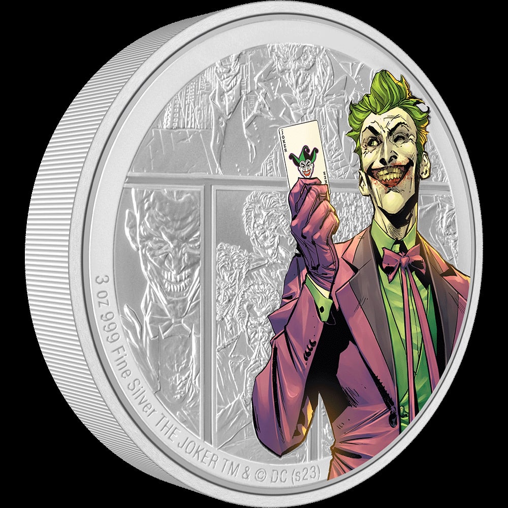 DC Villains - THE JOKER(TM) 3oz Silver Coin: DC Villains - THE JOKER(TM) 3oz Silver Coin -- DC Villains - THE JOKER(TM) 3oz Silver Coin #TSD25722v8
