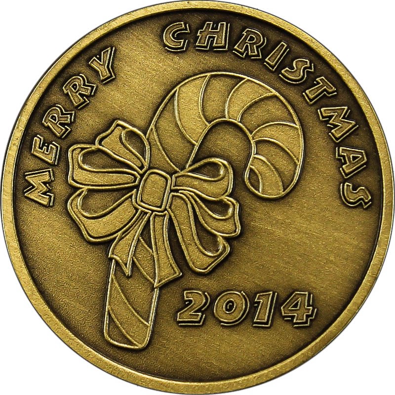 Christmas 2014 Bronze Coin BX-11 Candy Cane: Christmas 2014 Bronze Coin BX-11 Candy Cane -- Christmas 2014 Bronze Coin BX-11 Candy Cane #TSD73905v10