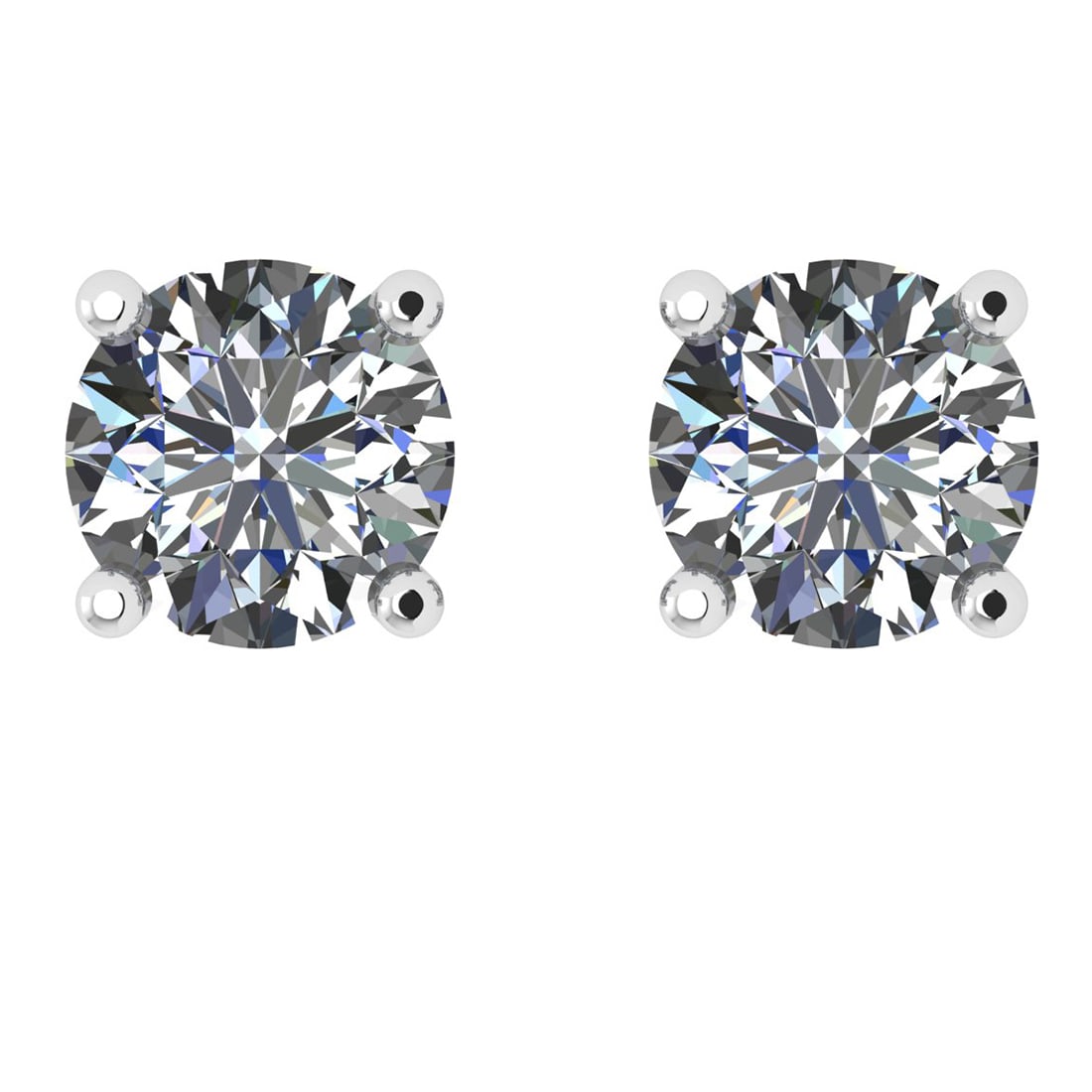 CERTIFIED 2 CTW ROUND D/VS1 DIAMOND (LAB GROWN Certified DIAMOND SOLITAIRE EARRINGS ) IN 14K YELLOW: CERTIFIED 2 CTW ROUND D/VS1 DIAMOND (LAB GROWN Certified DIAMOND SOLITAIRE EARRINGS ) IN 14K YELLOW GOLD -- CERTIFIED 2 CTW ROUND D/VS1 DIAMOND (LAB GROWN Certified DIAMOND SOLITAIRE EARRINGS ) IN 14K