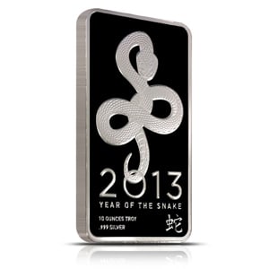 NTR Metals Silver Bar 10 oz - 2013 Snake Design: NTR Metals Silver Bar 10 oz - 2013 Snake Design -- NTR Metals Silver Bar 10 oz - 2013 Snake Design #TSD28565v8