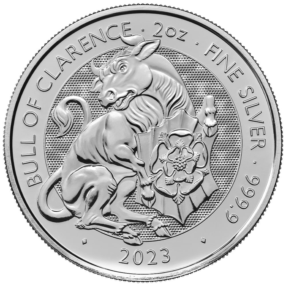 2023 2 oz British Silver Tudor Beasts Bull of Clarence: 2023 2 oz British Silver Tudor Beasts Bull of Clarence -- 2023 2 oz British Silver Tudor Beasts Bull of Clarence #TSD29055v8