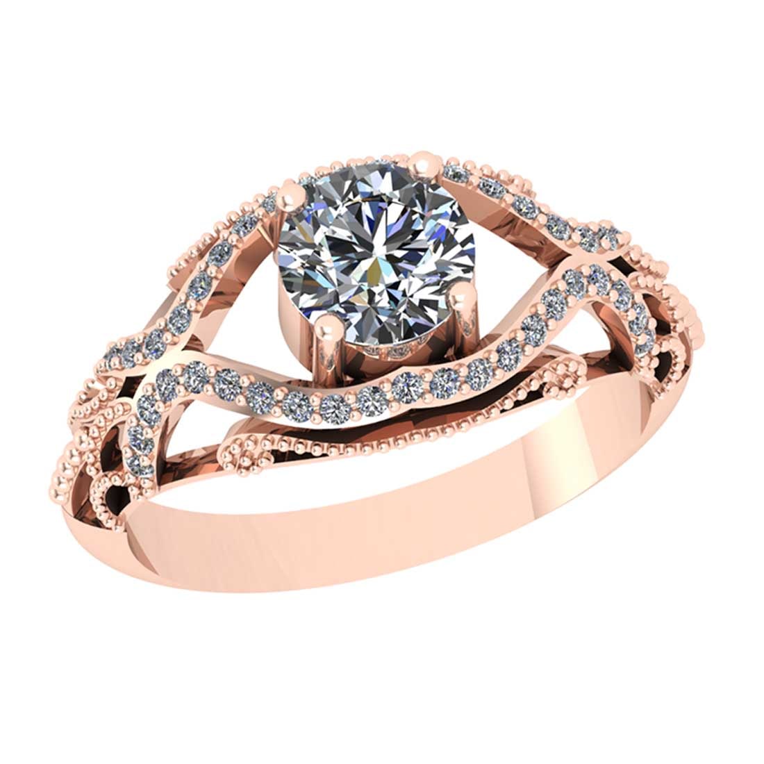 1.51 Ctw VS/SI1 Diamond Style 14K Rose Gold Anniversary Ring ALL DIAMOND ARE LAB GROWN: 1.51 Ctw VS/SI1 Diamond Style 14K Rose Gold Anniversary Ring ALL DIAMOND ARE LAB GROWN -- Center Diamond Weight : 1.30 Ctw ( Round Cut) Center Color :-J-K Center Stone Clarity :- VS/SI1 Center Stone S