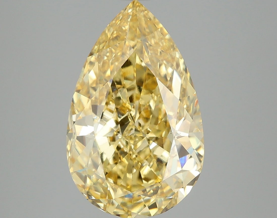 5.08 ctw. VS1 IGI Certified Pear Cut Loose Diamond (LAB GROWN): 5.08 ctw. VS1 IGI Certified Pear Cut Loose Diamond (LAB GROWN) -- IGI Certified Pear Cut Loose Diamond (LAB GROWN) - Weight :- 5.08 ctw; Color :- Fancy Vivid Yellow; Clarity :-VS1 #TSD68223v14