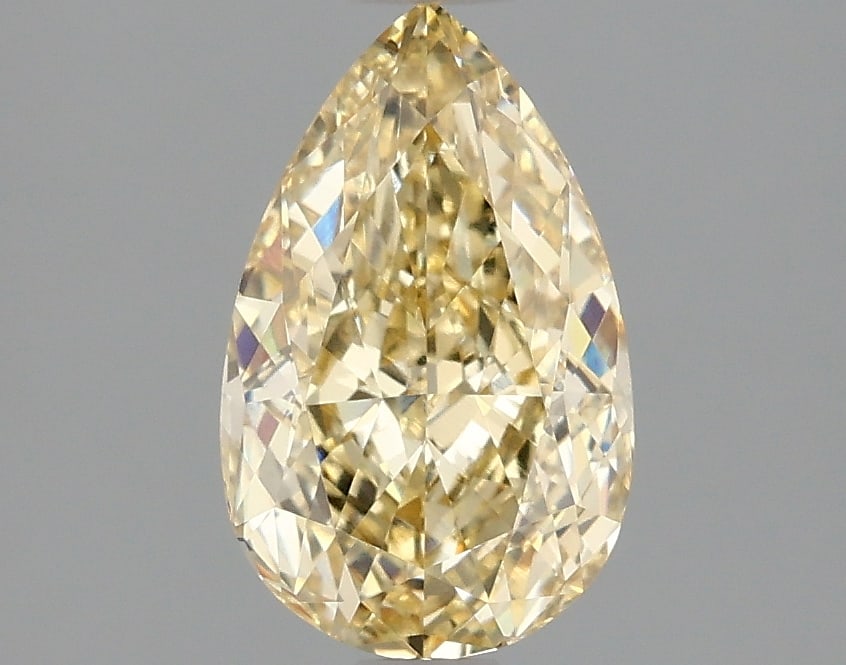1.58 ctw. VVS1 IGI Certified Pear Cut Loose Diamond (LAB GROWN): 1.58 ctw. VVS1 IGI Certified Pear Cut Loose Diamond (LAB GROWN) -- IGI Certified Pear Cut Loose Diamond (LAB GROWN) - Weight :- 1.58 ctw; Color :- Fancy Intense Yellow; Clarity :-VVS1 #TSD67939v14