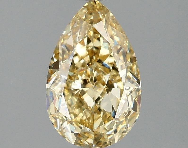1.59 ctw. VVS1 IGI Certified Pear Cut Loose Diamond (LAB GROWN): 1.59 ctw. VVS1 IGI Certified Pear Cut Loose Diamond (LAB GROWN) -- IGI Certified Pear Cut Loose Diamond (LAB GROWN) - Weight :- 1.59 ctw; Color :- Fancy Intense Yellow; Clarity :-VVS1 #TSD67937v14