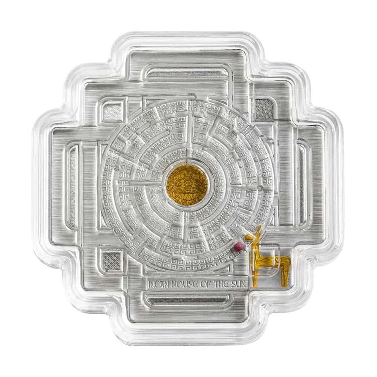 2022 Solomon Islands 1.5oz Silver Incan House of the Sun Maze: 2022 Solomon Islands 1.5oz Silver Incan House of the Sun Maze -- 2022 Solomon Islands 1.5oz Silver Incan House of the Sun Maze #TSD28918v8