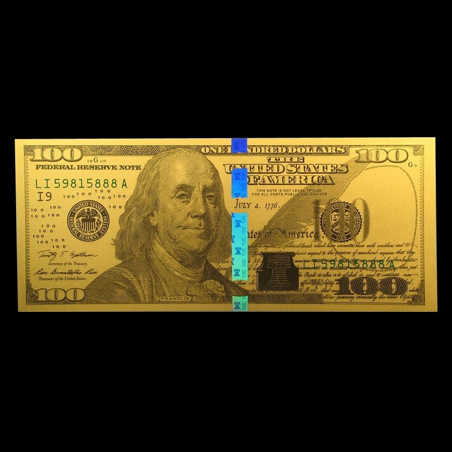 Collectible $100 Replica (Benjamin Franklin Design 24K) 1 gram Gold Note: Collectible $100 Replica (Benjamin Franklin Design 24K) 1 gram Gold Note -- #TSD82948v6