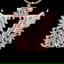 0.36 Ctw VS/SI1 Diamond Prong Set 18K Rose Gold Letter theme ( V) Necklace